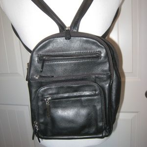 Giani Bernini Black Leather Backpack